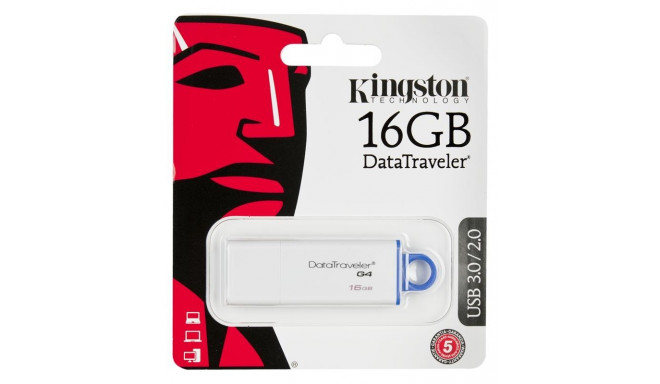 Kingston Technology DataTraveler G4 USB flash drive 16 GB USB Type-A 3.2 Gen 1 (3.1 Gen 1) Blue,Whit