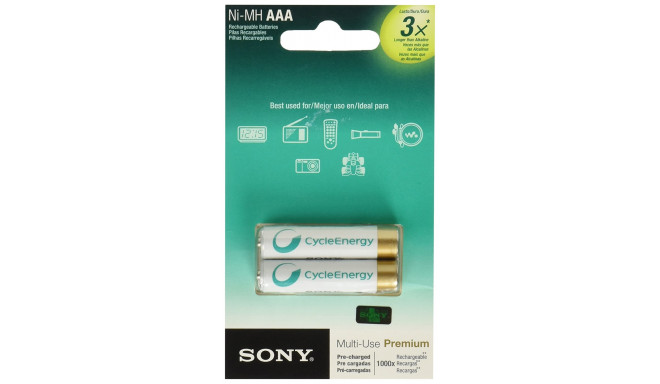 Sony Premium AAA/HR03, 800 mAh, Rechargeable 