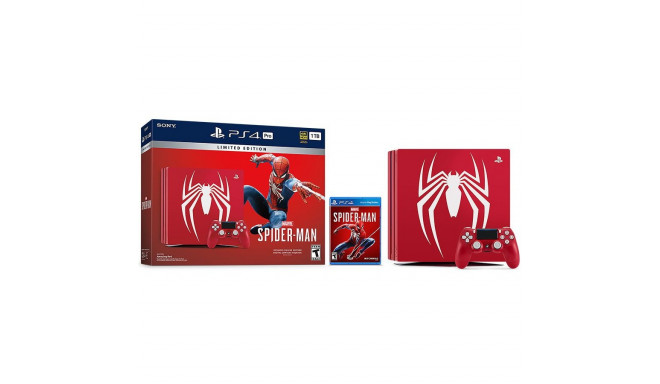 PS 4 (PS4) 1TB Slim -Limited Edition Spiderman red