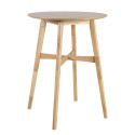 Bar table BLOOM D80xH107cm, table top: MDF with natural oak veneer, legs and frame: rubber wood, col