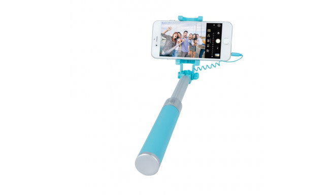 Forever JMP-200 Mini Selfie Stick with Remote Button and 3.5 mm Cable Blue