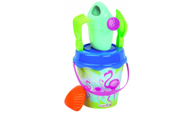 Ecoiffier bucket with accessories Flamingo