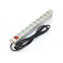The PDU 19 "rack, 9 slots Type E, C14 connector cable, 2m, aluminum switch