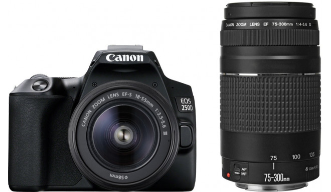 Canon EOS 250D + 18-55mm + 75-300mm Kit, must