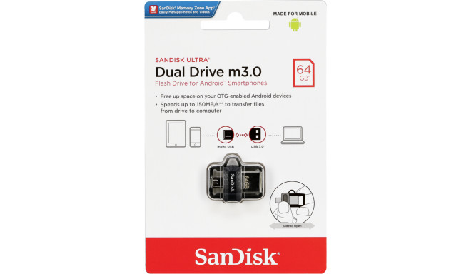 SanDisk Ultra Dual Drive    64GB m3.0 grey&silver  SDDD3-064G-G46