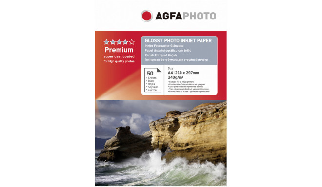 Agfaphoto фотобумага A4 Premium Glossy 240г 50 страниц (AP24050A4N)