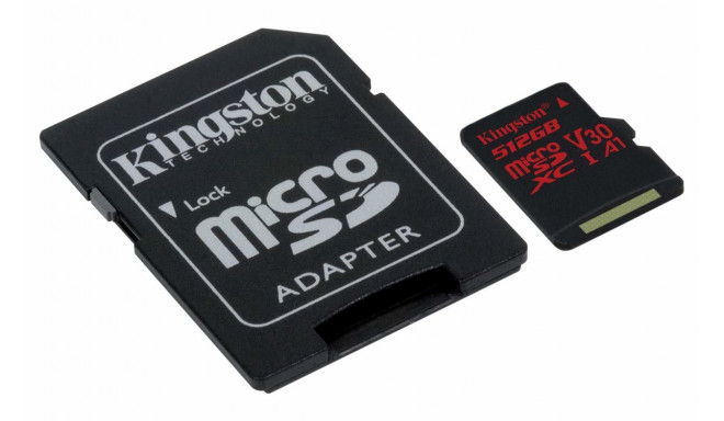 Kingston Canvas React 512 GB microSDXC - UHS-I (U3), A1, V30 + SD Adapter