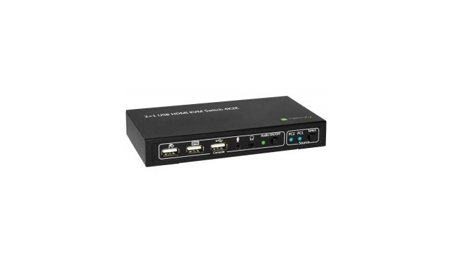 Techly switch 2-port HDMI/USB KVM 2x1 with audio