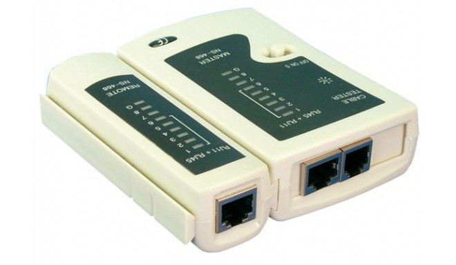 Cable Tester for RJ11, RJ12, RJ14 with remote unit