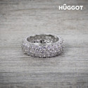 Hûggot Princess Rhodium-Plated Ring with Zircons (17,5 mm)