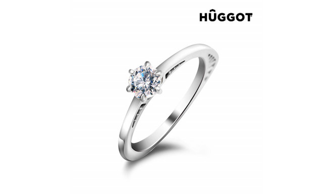 Hûggot Geometry 925 Sterling Silver Ring with Zircons Created with Swarovski®Crystals (17,5 mm)