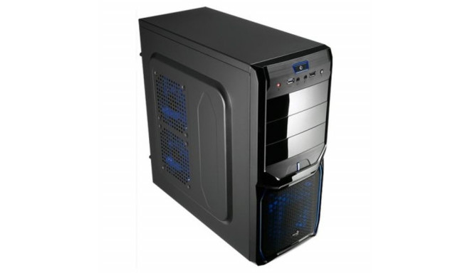 ATX Pus-torņveida Kārba Aerocool ICACSM0180 V3XADBB USB 3.0 Blue Edition Midi-Tower Melns