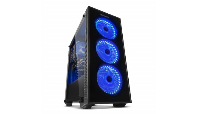 NOX computer case ATX Semi-tower TG Fan Blue LED ATX, black (ICACSM0404)