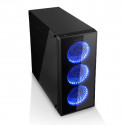 ATX Pus-torņveida Kārba NOX ICACSM0404 TG Fan Blue LED PC, SPCC, ATX, Melns
