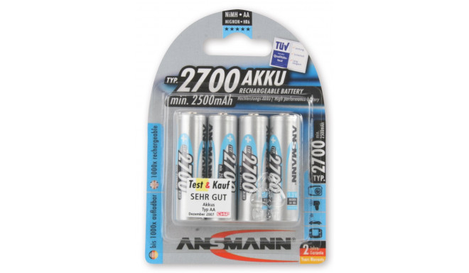 Ansmann Mignon NiMh battery 4xAA 2700mA