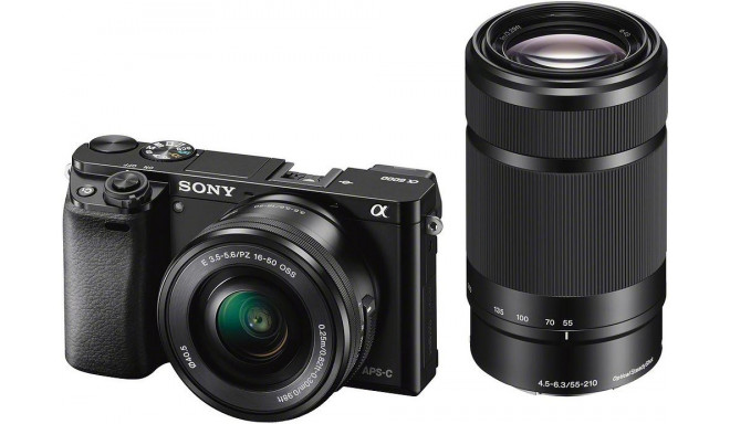 Sony a6000 + 16-50mm + 55-210mm Kit, melns (atvērts iepakojums)
