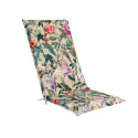 Seat/back cushion AMAZONIA 48x115x4,5cm, flowers/beige, 50%polyester/ 50%cotton