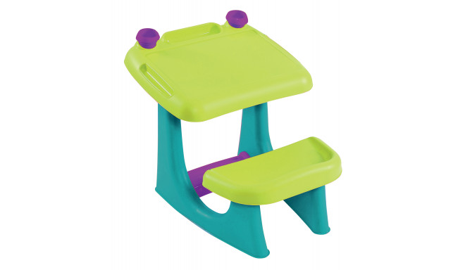 SIT and DRAW table, light green + turquoise