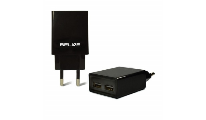 Travel charger 2xUSB 2A black