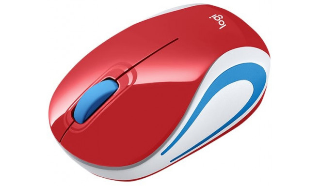 Logitech wireless mouse M187 Mini, red