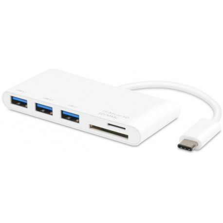 Vivanco считыватель карты памяти USB-C + hub 3-port (45387)