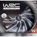 WRC ilukilbid mustad / hõbedased 15'' Bicolor 4tk