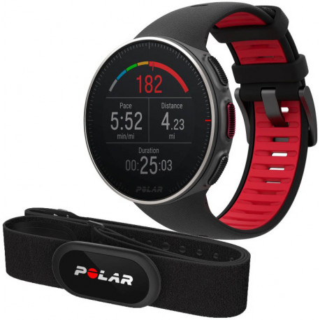 Polar Vantage V Titan HR M/L, черный/красный + H10 нагрудный пульсомер
