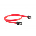 SATA DATA II (3GB/S) F/F CABLE 70CM METAL CLIPS RED LANBERG