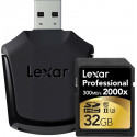 Lexar mälukaart SDHC 32GB Pro 2000X UHS-II U3 V90 + mälukaardilugeja