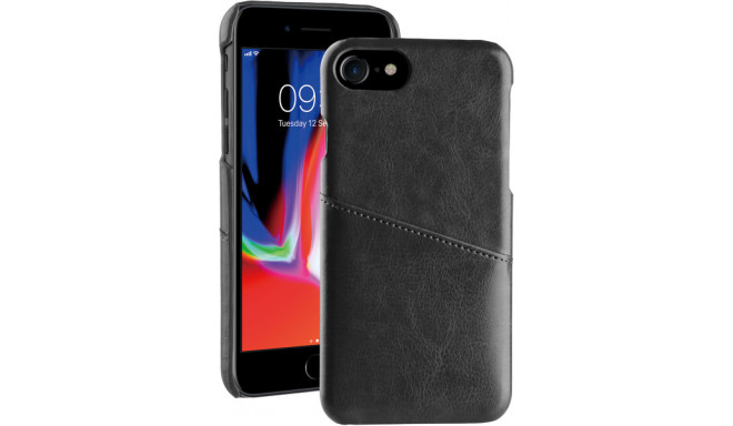 Vivanco aizmugures apvalks iPhone 6/6s/7/8 Leather, melns (60040)