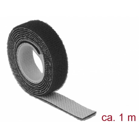 Delock Hook-and-loop fasteners L 1 m x W 13 mm roll black