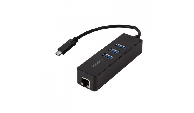 Adapter gigabit USB 3.0 type-C to 1x RJ45 and 3xUSB 3.0 type A