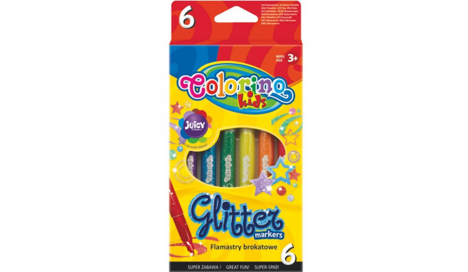 COLORINO CREATIVE Glitter markerid, 6 värvi, 65641PTR