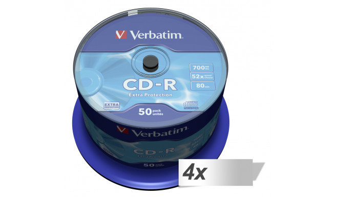4x50 Verbatim Data Life CD-R 80 52x Speed, ExtraProtection