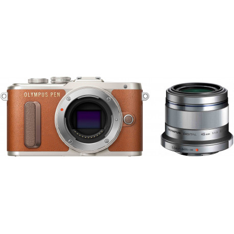 Olympus PEN E-PL8 + 45mm f/1.8, brown/silver