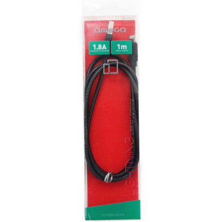 Omega cable Lightning Metal 1m, black (44212)