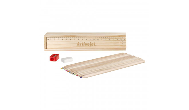 Activejet wooden pencil case with logo