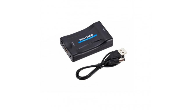 RoGer Adapter to Transfer SCART to HDMI Signal (+Audio) Black