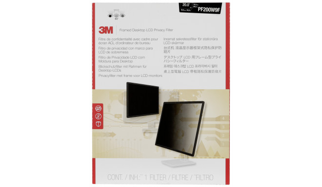 3M screen protector film PF200W9F Privacy Desktops with Frame 20 16:10