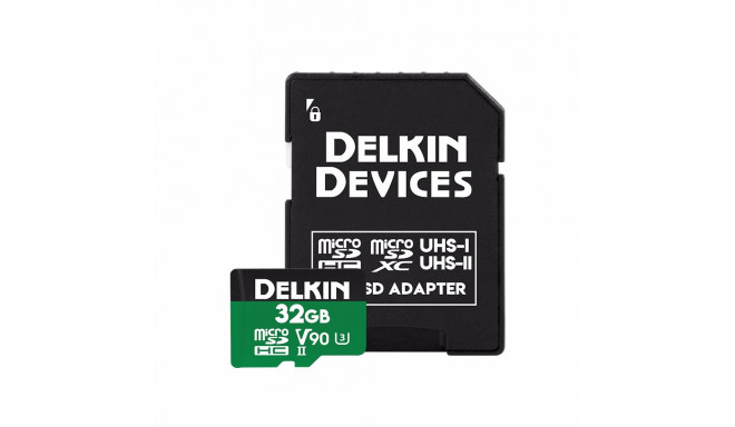 Delkin memory card microSDHC 32GB Power 2000X UHS-II (V90) R300/W250