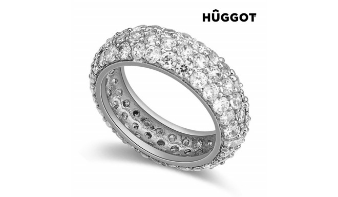 Кольцо Hûggot Princess с родиевым покрытием и фианитами (18,1 mm)