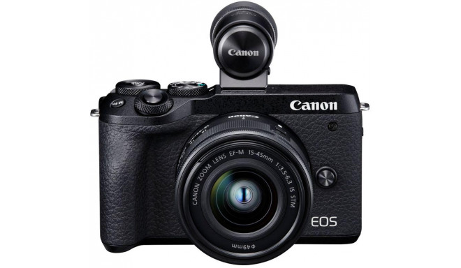 Canon EOS M6 Mark II + 15-45mm IS STM + EVF, melns