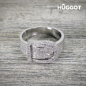 Hûggot Belt Rhodium-Plated Ring with Zircons (18,1 mm)