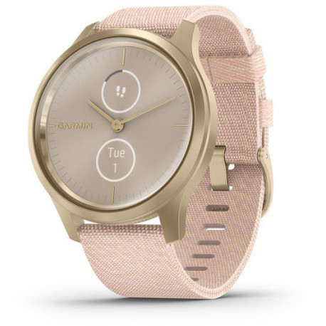 Garmin vivomove Style Woven Band, light gold/blush pink