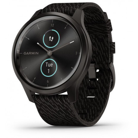 Garmin vivomove Style Woven Band, graphite/black pepper