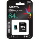 Adata microSD PremierPro 64GB UHS1 U3 A2+adapter