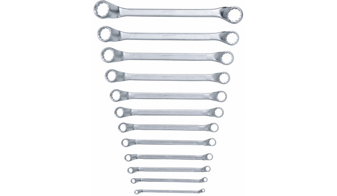 KS Tools Double Ring Spanner-Set 12-pieces cranked, 517.0250