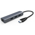 Adapter USB 3.0 to 3-Port USB3.0 HUB with Gigabit Ethernet                                          