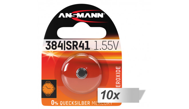 Ansmann battery 384 392 Silveroxid SR41 10x1pcs
