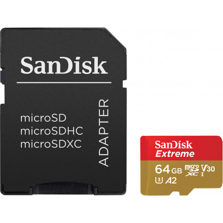 SanDisk mälukaart microSDXC 64GB Extreme Action A2